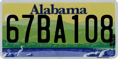 AL license plate 67BA108