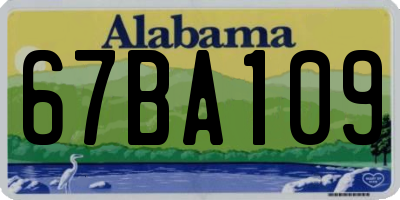 AL license plate 67BA109