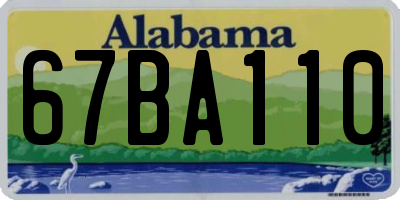 AL license plate 67BA110