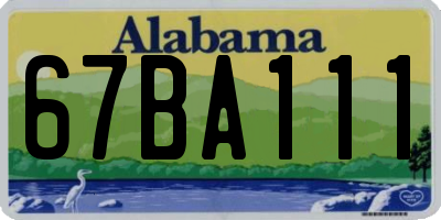 AL license plate 67BA111