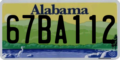 AL license plate 67BA112