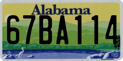 AL license plate 67BA114