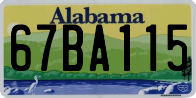 AL license plate 67BA115