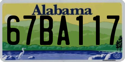 AL license plate 67BA117