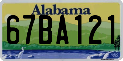 AL license plate 67BA121
