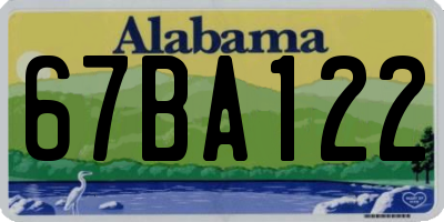 AL license plate 67BA122