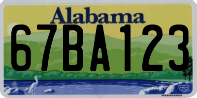 AL license plate 67BA123