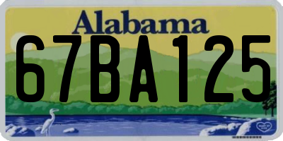 AL license plate 67BA125