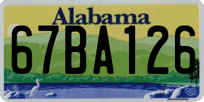 AL license plate 67BA126