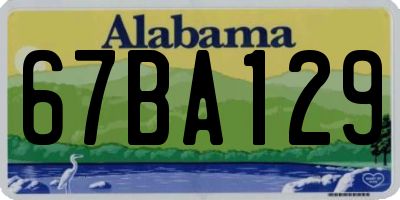 AL license plate 67BA129