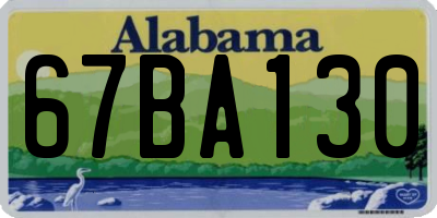 AL license plate 67BA130