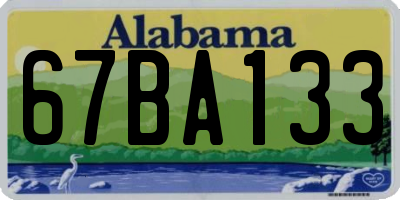 AL license plate 67BA133