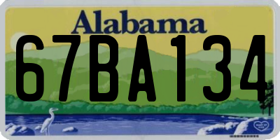 AL license plate 67BA134