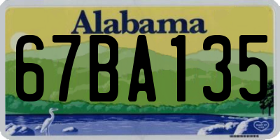 AL license plate 67BA135