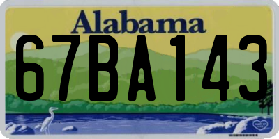 AL license plate 67BA143