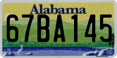 AL license plate 67BA145
