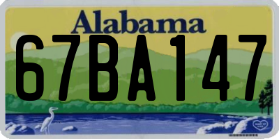 AL license plate 67BA147