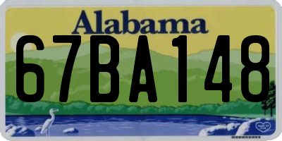 AL license plate 67BA148