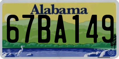 AL license plate 67BA149
