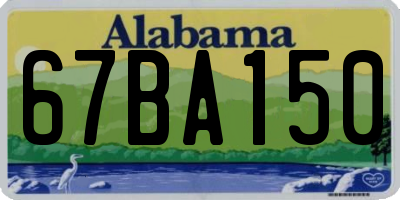 AL license plate 67BA150
