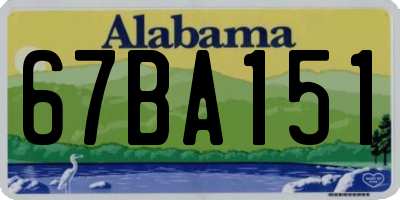 AL license plate 67BA151