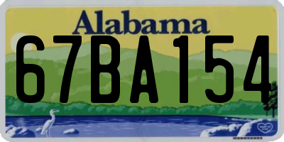 AL license plate 67BA154