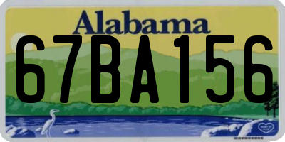 AL license plate 67BA156
