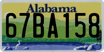 AL license plate 67BA158