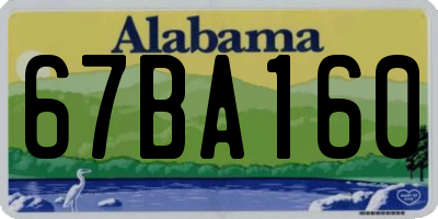 AL license plate 67BA160