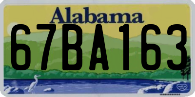 AL license plate 67BA163