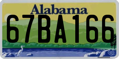 AL license plate 67BA166
