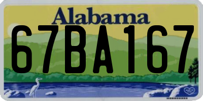 AL license plate 67BA167
