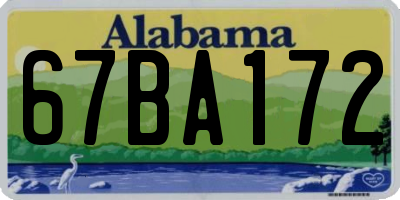 AL license plate 67BA172