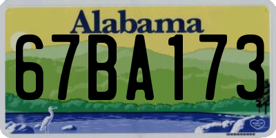 AL license plate 67BA173