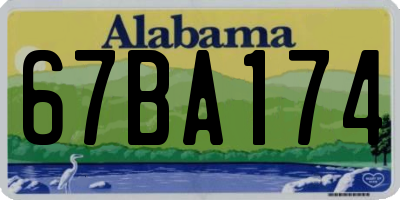 AL license plate 67BA174