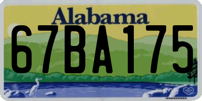 AL license plate 67BA175