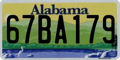 AL license plate 67BA179