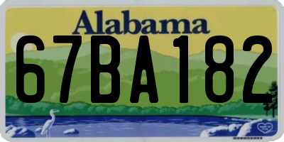 AL license plate 67BA182
