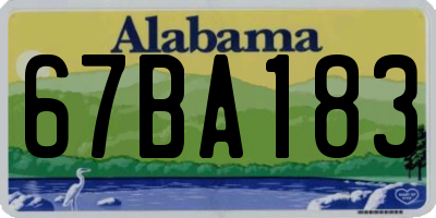 AL license plate 67BA183