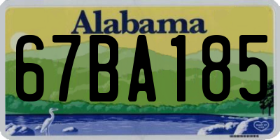 AL license plate 67BA185