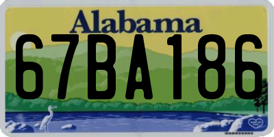 AL license plate 67BA186