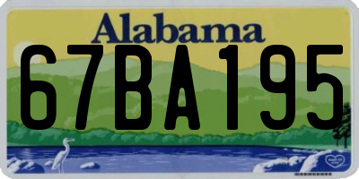 AL license plate 67BA195
