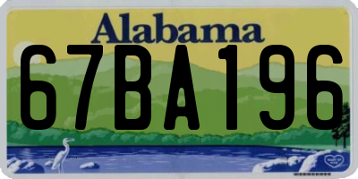 AL license plate 67BA196