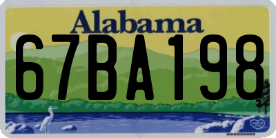 AL license plate 67BA198