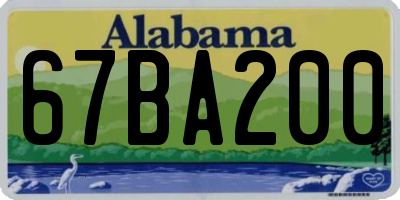 AL license plate 67BA200
