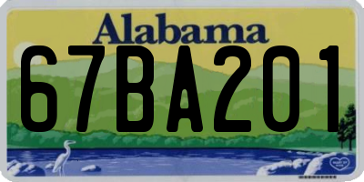 AL license plate 67BA201