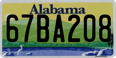 AL license plate 67BA208