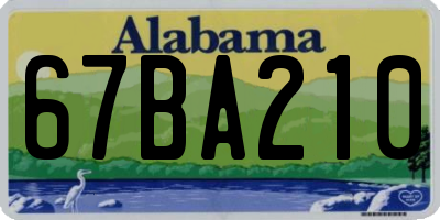 AL license plate 67BA210