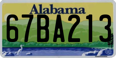AL license plate 67BA213