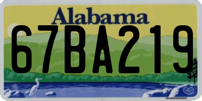 AL license plate 67BA219
